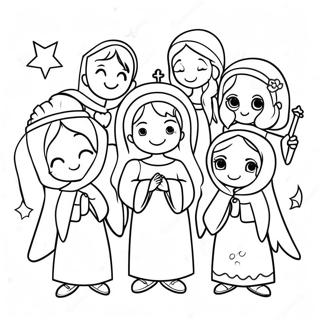 Cute All Saints Day Saints Coloring Page | All Saints Day coloring page