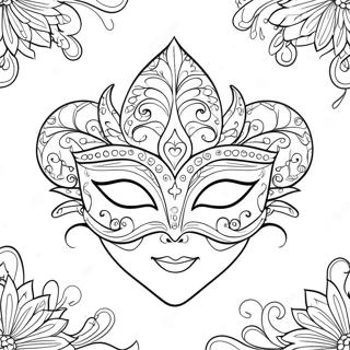 Mardi Gras Mask Coloring Page | Mardi Gras coloring page