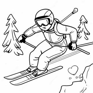 Skiing Coloring Page | Skiing coloring page