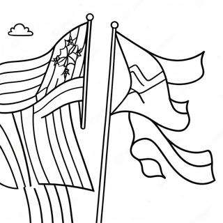 Colorful Country Flags Coloring Page | Country coloring page