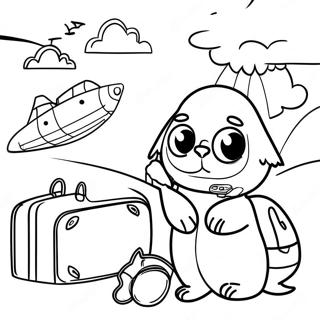 Traveling Adventures Coloring Page | Traveling coloring page