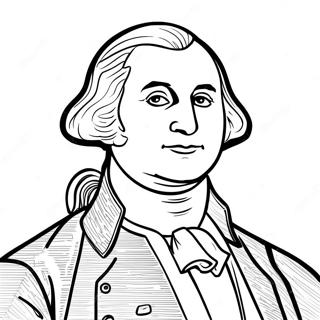 George Washington Portrait Coloring Page | Presidents coloring page