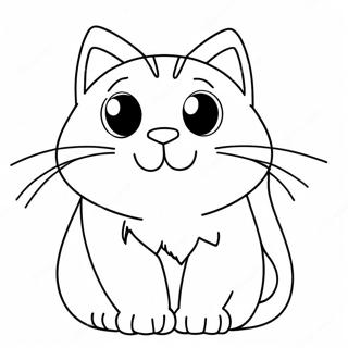 Anime Cat Coloring Page | Anime Cat coloring page