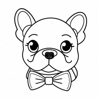 Cute Frenchie with Bowtie Coloring Page | Frenchie coloring page