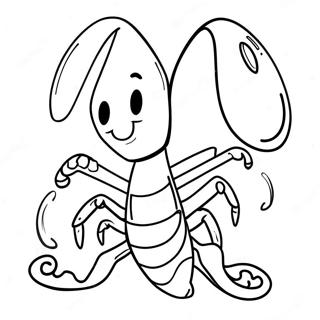 Cute Cartoon Lobster Coloring Page | Lobster coloring page