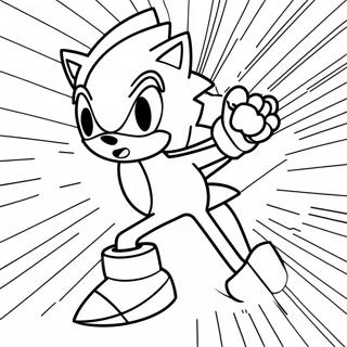 Silver Sonic in Action Coloring Page | Silver Sonic coloring page