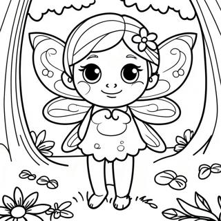 Enchanting Fairy in a Forest Coloring Page | Magical coloring page
