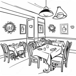 Restaurant Coloring Page | Restaurant coloring page