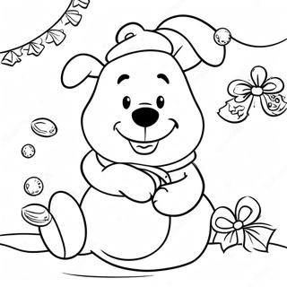 Nalle Puh Jul Målarbild | Nalle Puh Jul målarbild