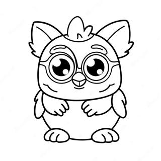 Cute Furby with Big Eyes Coloring Page | Furby coloring page