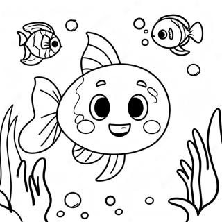 Cute Bebefinn Underwater Coloring Page | Bebefinn coloring page