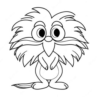 Cute Lorax with Mustache Coloring Page | The Lorax coloring page