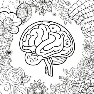 Creative Brain Coloring Page | Brain Sheet coloring page