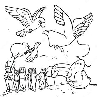 Colorful Migration Movie Characters Coloring Page | Migration Movie coloring page