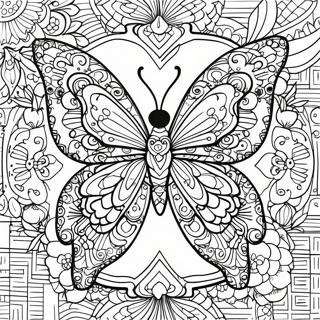 Intricate Butterfly Mandala Coloring Page | Unique Butterfly for Adults coloring page