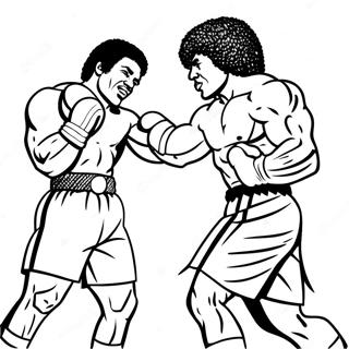 Rocky vs Apollo Creed Coloring Page | Rocky coloring page
