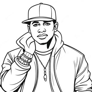 Cool Hip Hop Gangster med Keps Målarbild | Hip Hop Gangster målarbild