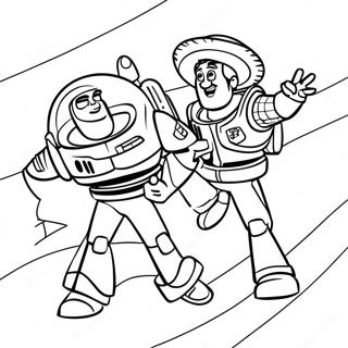 Woody and Buzz Lightyear Adventure Coloring Page | Toy Story 3 coloring page