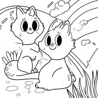 Red Rainbow Friends Coloring Page | Red Rainbow Friends coloring page