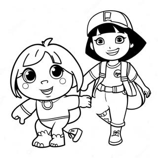 Adventurous Dora and Boots Coloring Page | Dora and Boots coloring page