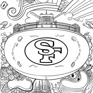 San Francisco 49ers Logotyp Färgläggningssida | San Francisco 49ers målarbild
