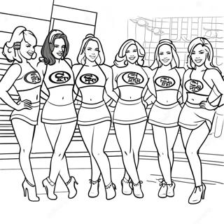 San Francisco 49ers Cheerleaders Färgläggningssida | San Francisco 49ers målarbild