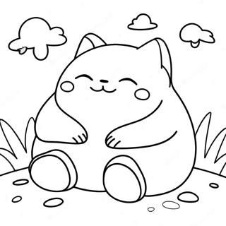 Happy Snorlax Sleeping Coloring Page | Snorlax coloring page