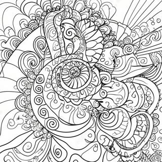 Tie Dye Spiral Pattern Coloring Page | Tie Dye coloring page