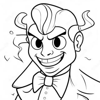 Alastor with a Grinning Face Coloring Page | Alastor coloring page