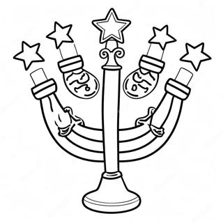 Cute Hanukkah Menorah Coloring Page | Cute Hanukkah coloring page