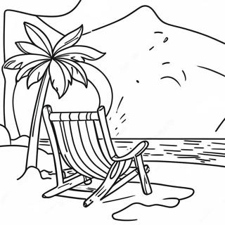 Summer Beach Scene Coloring Page | Summer coloring page