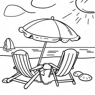 Realistic Beach Scene Coloring Page | Realistic Beach coloring page
