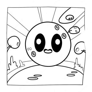 Pacman Chasing Ghosts Coloring Page | Pacman coloring page
