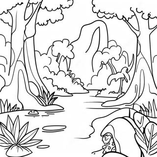 Lush Rainforest Biome Coloring Page | Biome coloring page