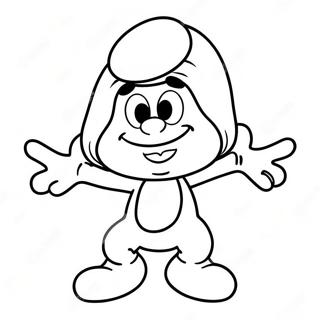 Happy Smurf Coloring Page | Smurf coloring page