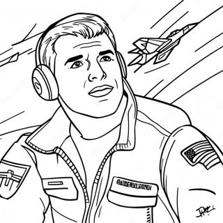 Top Gun Maverick in Flight Coloring Page | Top Gun coloring page