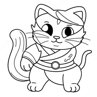 Cat Ninja Coloring Page | Cat Ninja coloring page