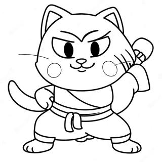 Adventurous Cat Ninja Coloring Page | Cat Ninja coloring page