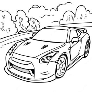 GTR Sports Car Coloring Page | GTR coloring page