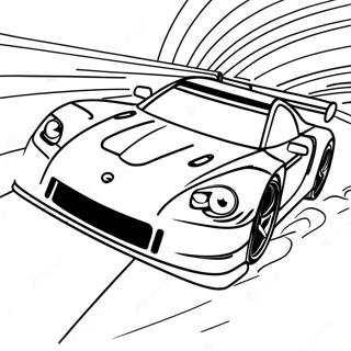 GTR Racing on a Track Coloring Page | GTR coloring page
