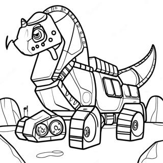 Mighty Dinotrux in Action Coloring Page | Dinotrux coloring page