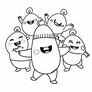 Funny Oddbods Dancing Coloring Page | Oddbods coloring page