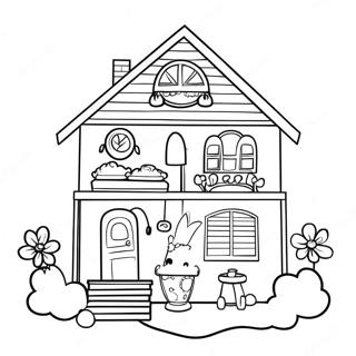 Toca Boca Paper Doll House Coloring Page | Paper Doll House Toca Boca coloring page