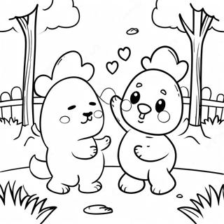 Chip and Potato Playing in the Park Coloring Page | Chip and Potato coloring page