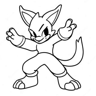 Lucario in Battle Pose Coloring Page | Lucario coloring page