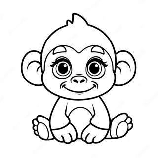 Cute Baby Gorilla Coloring Page | Gorilla coloring page