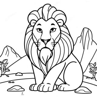 Majestic Mufasa in the Pride Lands Coloring Page | Mufasa Lion King coloring page