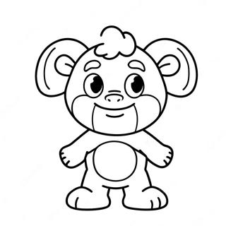 Bam Bam with Colorful Background Coloring Page | Bam Bam coloring page