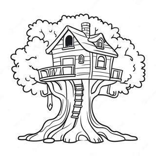 Treehouse Coloring Page | Treehouse coloring page