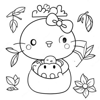 Hello Kitty Thanksgiving Coloring Page | Hello Kitty Thanksgiving coloring page